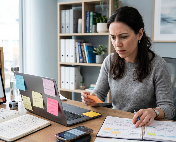 Img alt Adult ADHD symptoms affecting focus, organization, and daily productivity